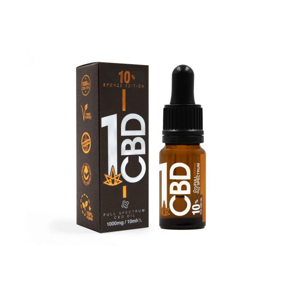 1CBD Bronze Edition 10% Pure Hemp 1000mg CBD Oil - 10ml | The CBD Hut