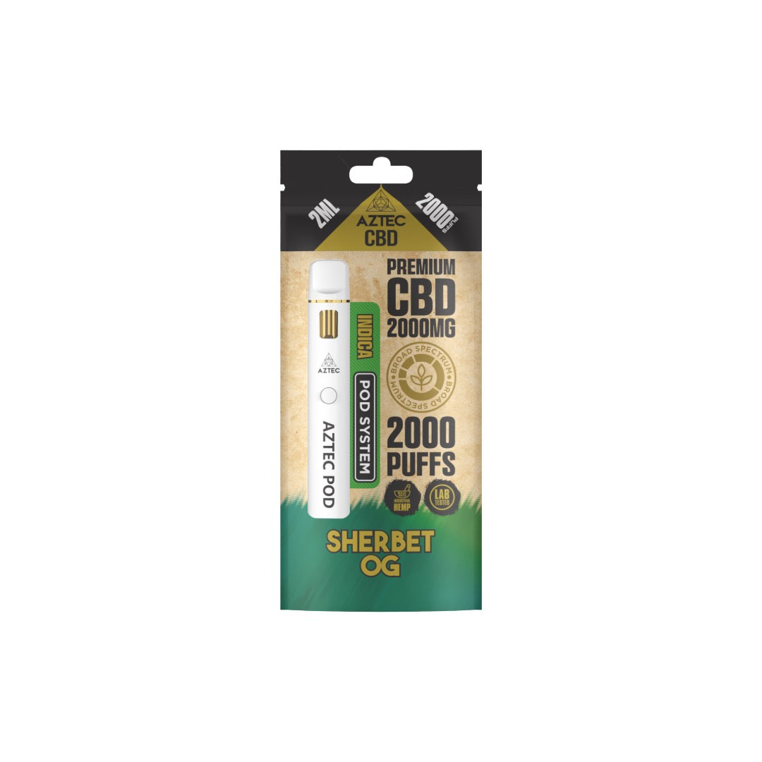 Aztec 2000mg CBD Starter/Pro Pod Vape Kit - 2000 Puffs | The CBD Hut