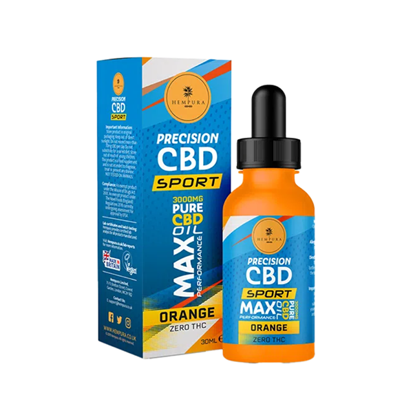 Hempura Precision Sport Orange 3000mg Broad Spectrum CBD Oil - 30ml | The CBD Hut