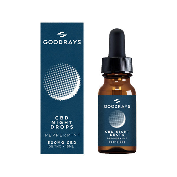 Goodrays Night Oil 500mg CBD Peppermint Drops - 15ml | The CBD Hut