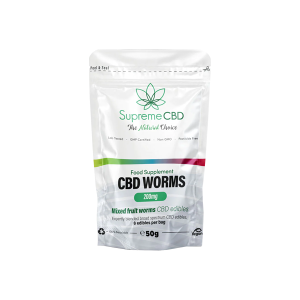 Supreme CBD 200mg CBD Gummy Worms - 50g Grab Bag | The CBD Hut