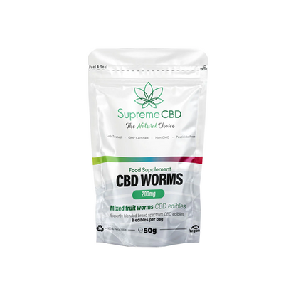 Supreme CBD 200mg CBD Gummy Worms - 50g Grab Bag | The CBD Hut