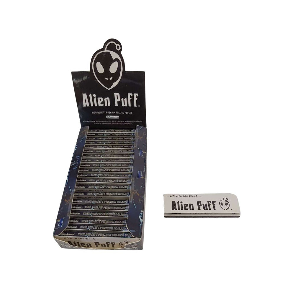 Alien Puff 1.25 Size Luminous Glow in The Dark Rolling Papers - 24 Packs | The CBD Hut