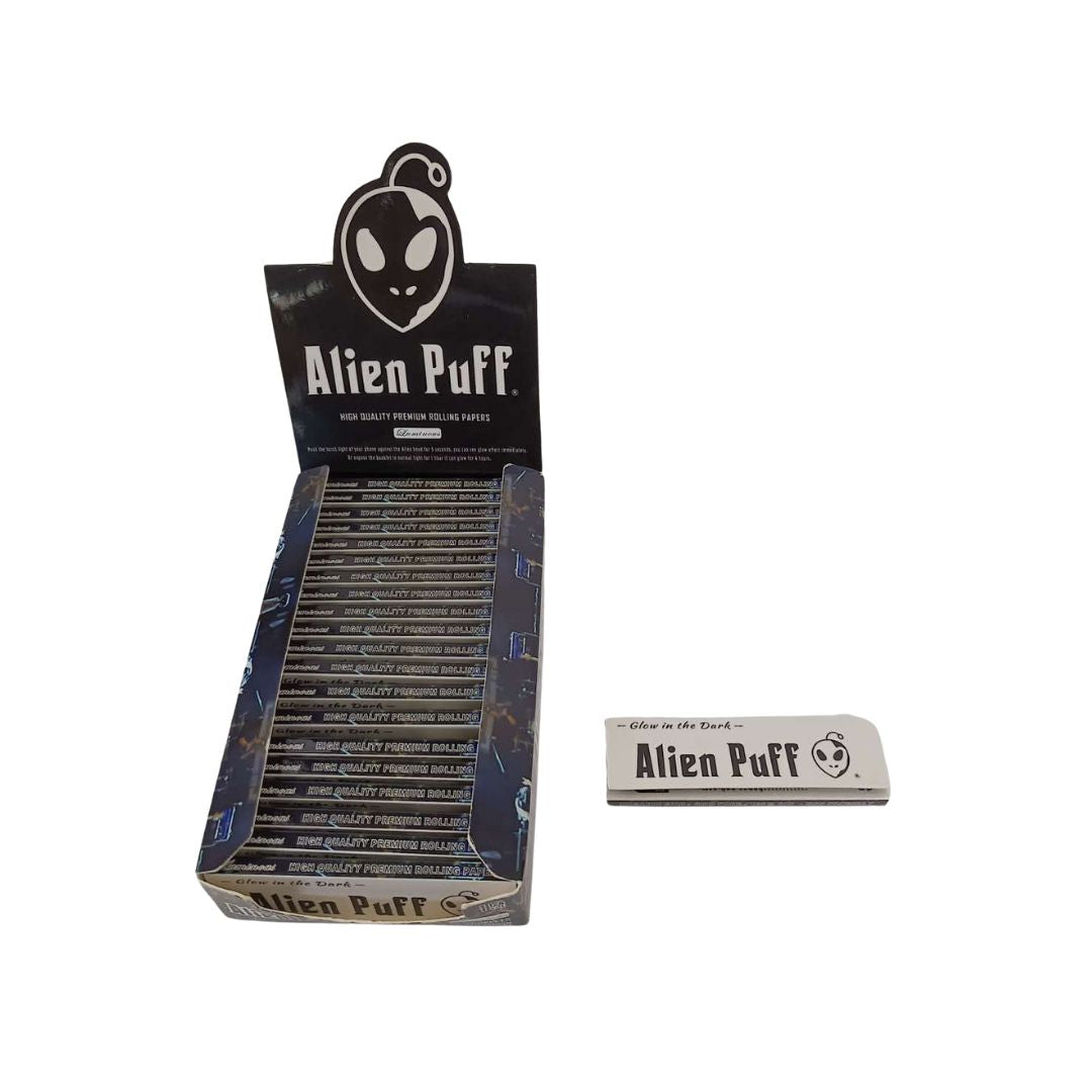 Alien Puff 1.25 Size Luminous Glow in The Dark Rolling Papers - 24 Packs | The CBD Hut