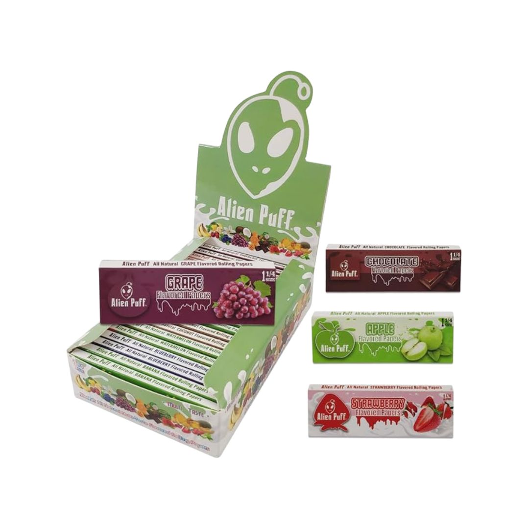 Alien Puff 1.25 Size Fruit Flavour Rolling Papers - 20 Booklets | The CBD Hut