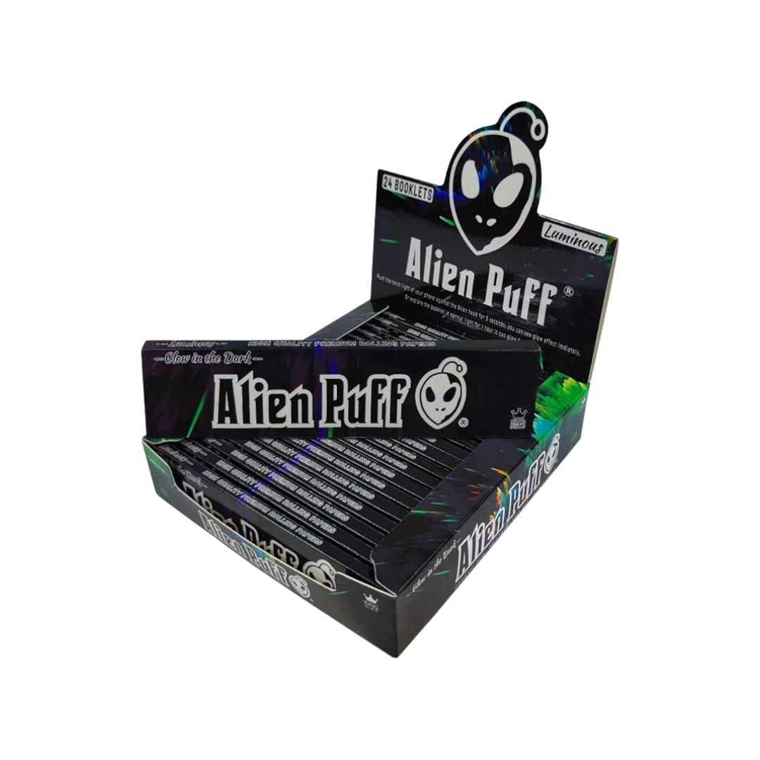 Alien Puff Kingsize Luminous Glow in The Dark Rolling Papers - 24 Packs | The CBD Hut