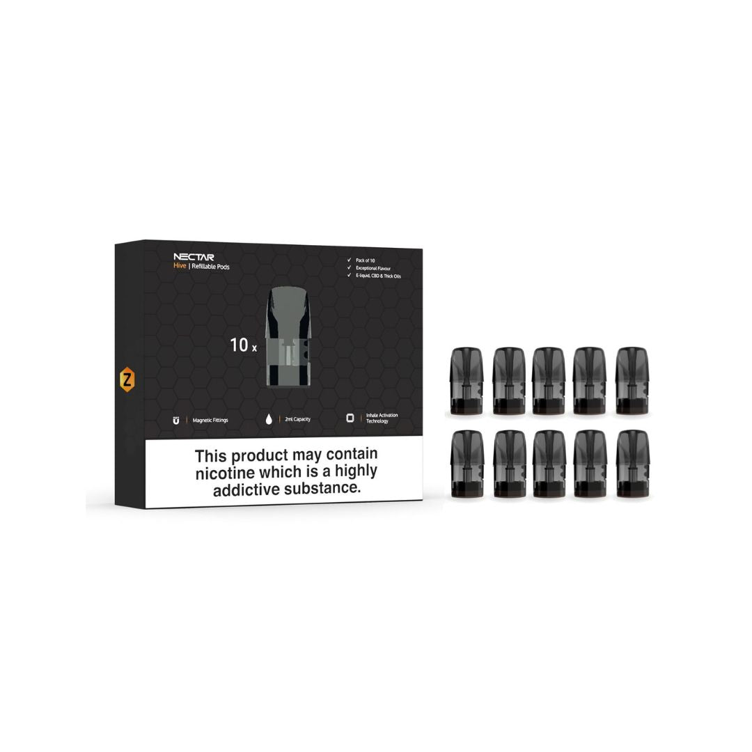 Nectar Hive Refillable Vape Pods - 2ml - 10 Pack | The CBD Hut