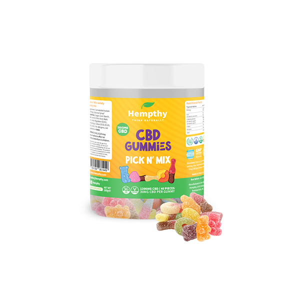 Hempthy 1200mg CBD 'Pick n Mix' Gummies - 40 Pieces | The CBD Hut