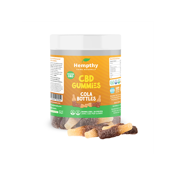 Hempthy 900mg CBD 'Cola Bottles' Gummies - 30 Pieces | The CBD Hut