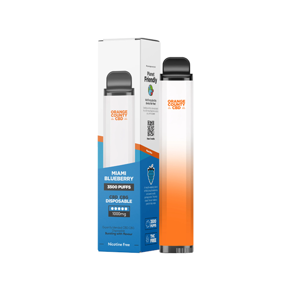 Orange County 1000mg CBD & CBG Disposable Vape - 3500 Puffs | The CBD Hut