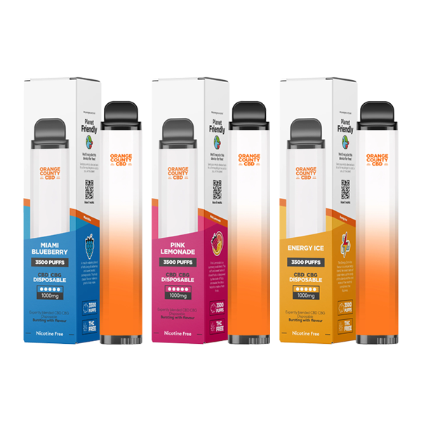 Orange County 1000mg CBD & CBG Disposable Vape - 3500 Puffs | The CBD Hut