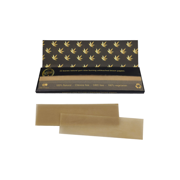 Alien Puff Black & Gold Super King Size Unbleached Brown Rolling Papers - 33 Packs | The CBD Hut