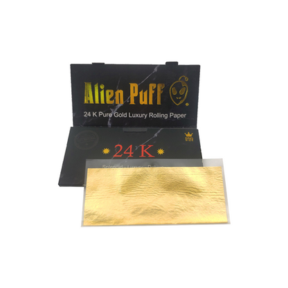 Alien Puff Black & Gold King Size 24K Gold Rolling Papers - 12 Packs | The CBD Hut