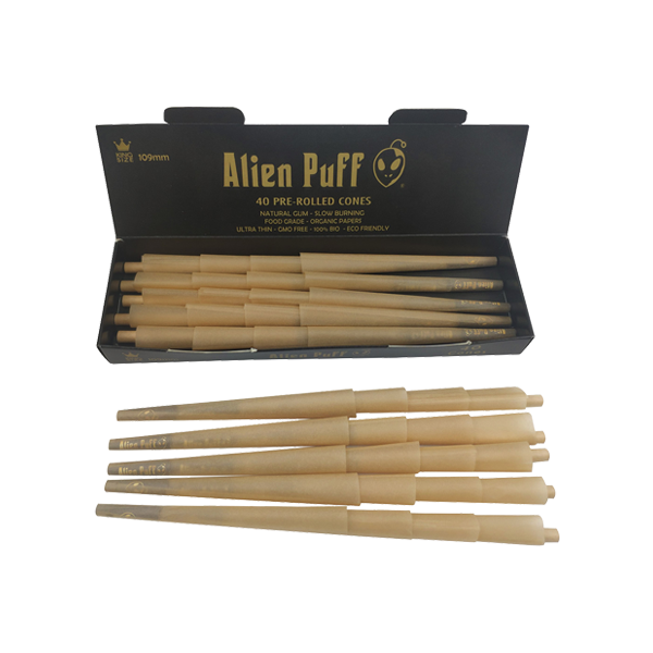 40 Alien Puff Black & Gold King Size Pre-Rolled 84mm Cones - The CBD Hut