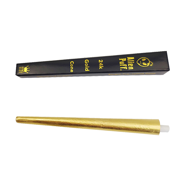 9 Alien Puff Black & Gold King Size Pre-Rolled 24K Gold Cones - The CBD Hut