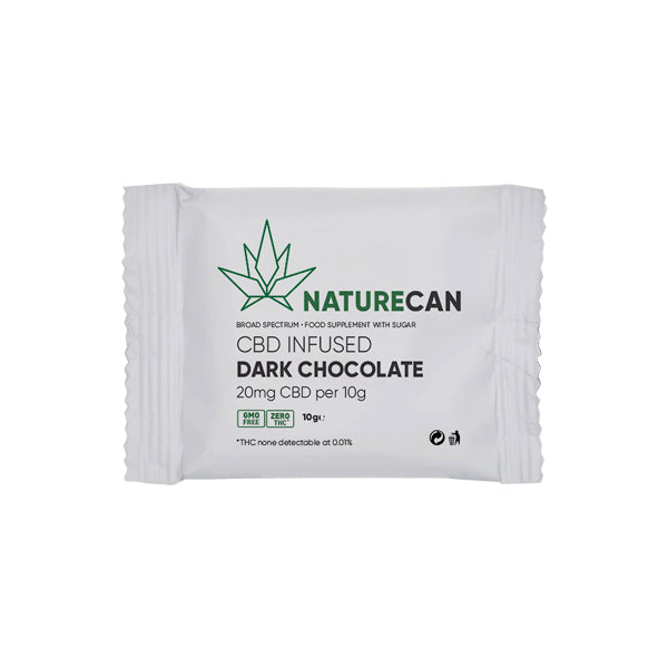 Naturecan 20mg CBD Infused Dark Chocolate - 10g | The CBD Hut