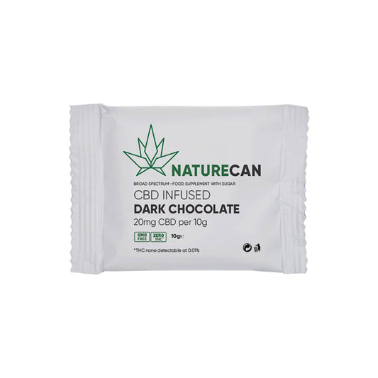Naturecan 20mg CBD Infused Dark Chocolate - 10g | The CBD Hut