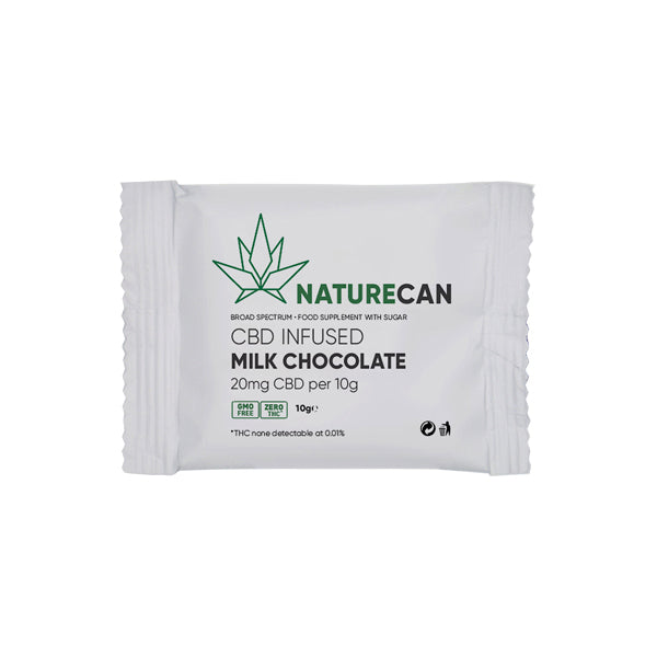 Naturecan 20mg CBD Infused Milk Chocolate - 10g | The CBD Hut