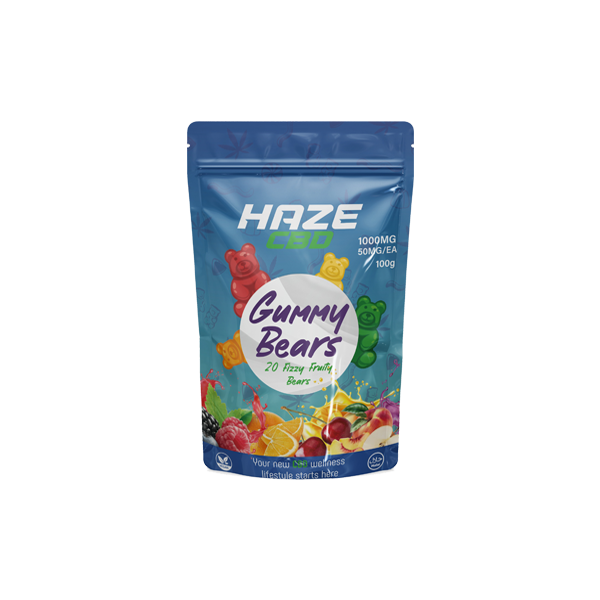 Haze 1000mg CBD Gummy Bears - 20 Pieces | The CBD Hut
