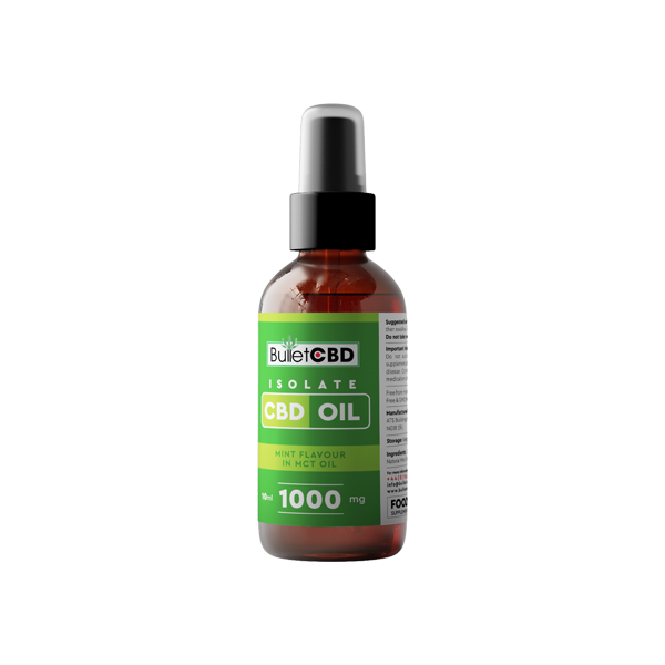 Bullet CBD Pure Mint 1000mg Isolate MCT Oil Spray - 10ml | The CBD Hut