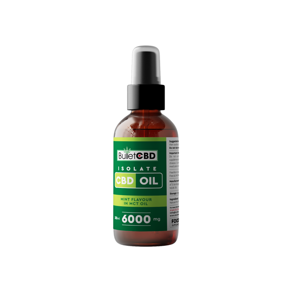 Bullet CBD Pure Mint 6000mg Isolate MCT Oil Spray - 30ml | The CBD Hut