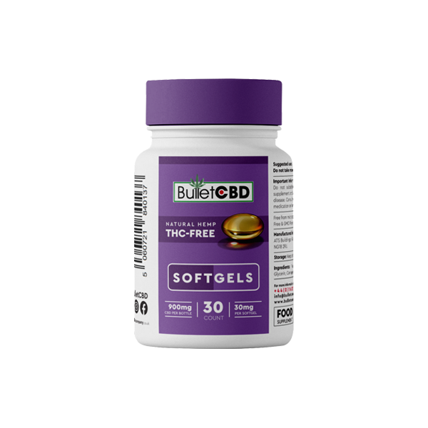 Bullet CBD 900mg Soft Gel Capsules - 30 Caps | The CBD Hut