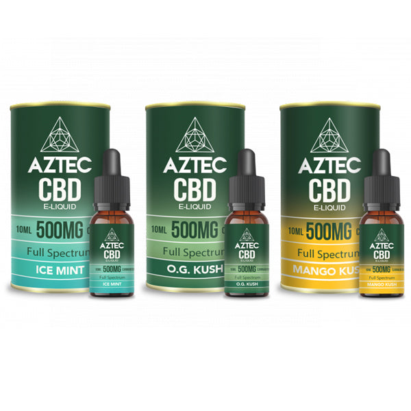 Aztec CBD 500mg Vaping Liquid - 10ml (50PG/50VG) | The CBD Hut