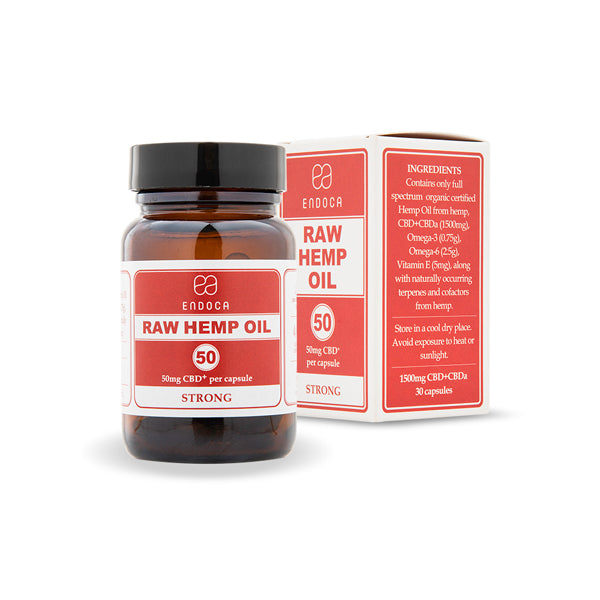 Endoca 1500mg CBD+CBDa Raw Hemp Oil Capsules - 30 Caps | The CBD Hut