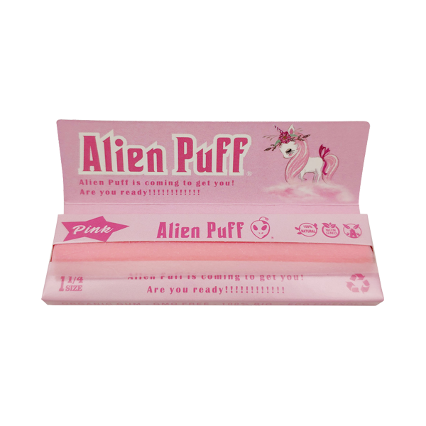 50 Alien Puff 1 1/4 Size Pink Rolling Papers - The CBD Hut
