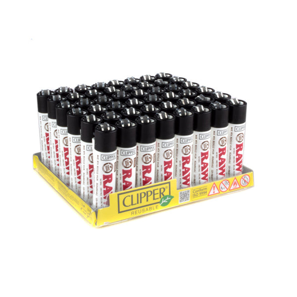 RAW Printed Clipper Refillable Lighters - 48 Pack | The CBD Hut