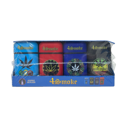 20 x 4smoke Dual Jet Leaf Design Electronic Refillable Lighters - DH750-01 | The CBD Hut