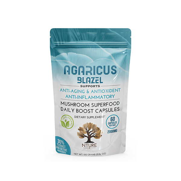 NTURE 2000mg Agaricus Blazei Mushroom Capsules - 60 Caps | The CBD Hut