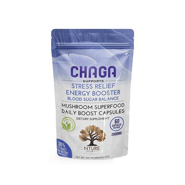 NTURE 2000mg Chaga Mushroom Capsules - 60 Caps | The CBD Hut