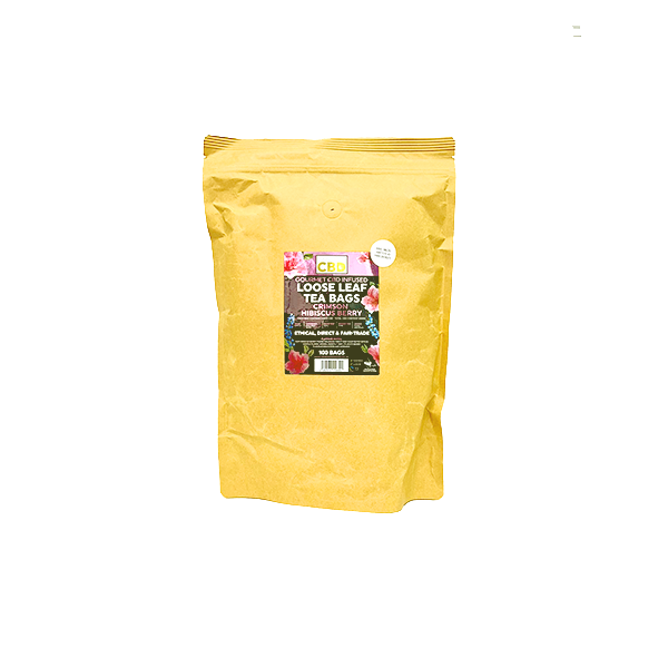 Equilibrium CBD 340mg Tea Crimson Hibiscus & Berry Catering Pack - 100 Biodegradable Pyramid Tea Bags - The CBD Hut