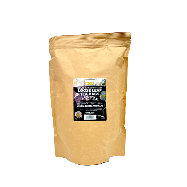 Equilibrium CBD 340mg Tea Chamomile Catering Pack - 100 Biodegradable Pyramid Tea Bags - The CBD Hut
