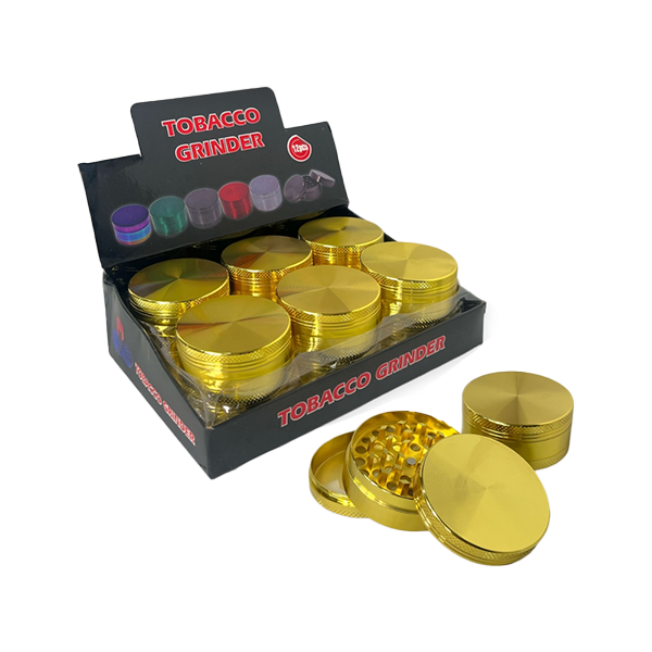 3 Parts Gold Metal Tobacco Grinder | The CBD Hut