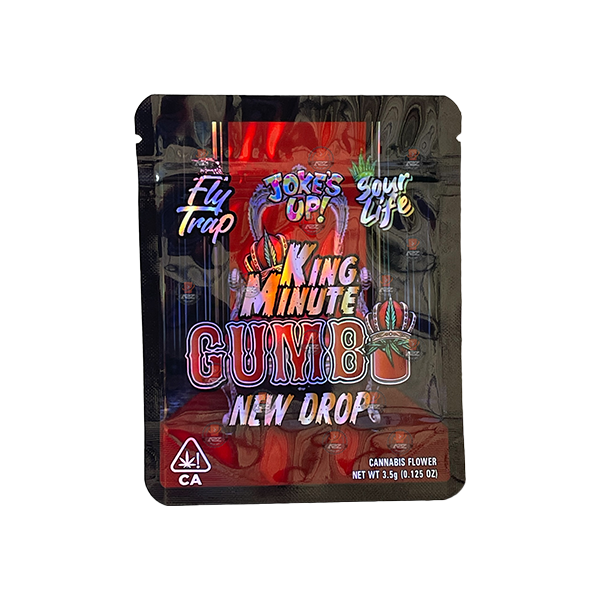 Mylar Gumbo Printed Zip Bag 3.5g Large - The CBD Hut