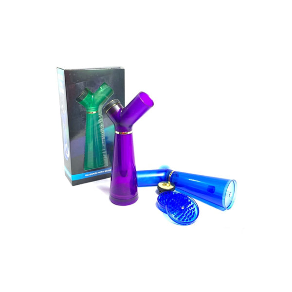 New Plastic Water Pipe With Grinder Base - YD240 - The CBD Hut