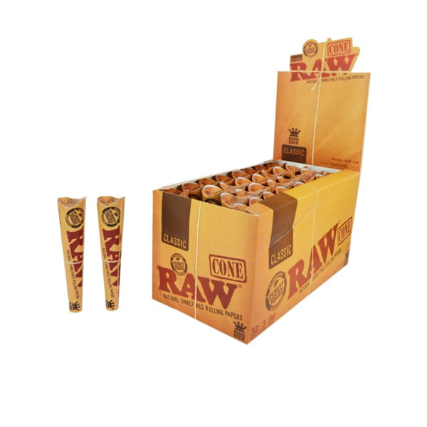 RAW Classic Natural Hemp 1¼ Pre-Rolled Cones - 32 Packs | The CBD Hut