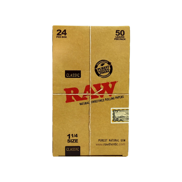 Raw Classic 1 1/4 Size Rolling Papers - 24 Packs | The CBD Hut