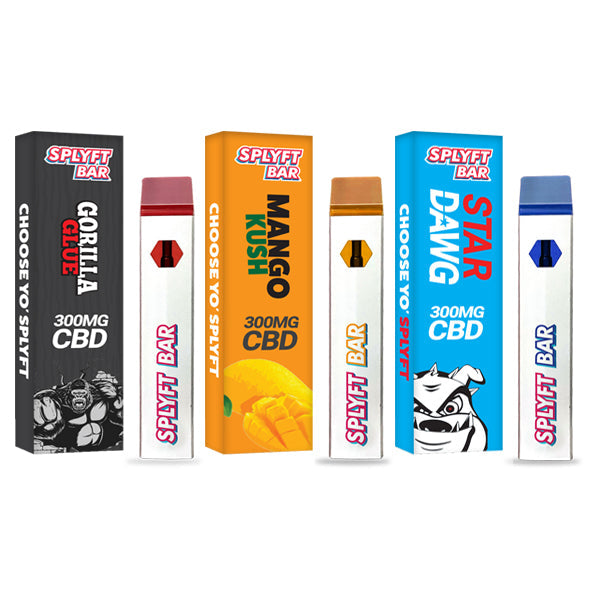 SPLYFT BAR 300mg Full Spectrum CBD Disposable Vape - 12 Flavours | The CBD Hut
