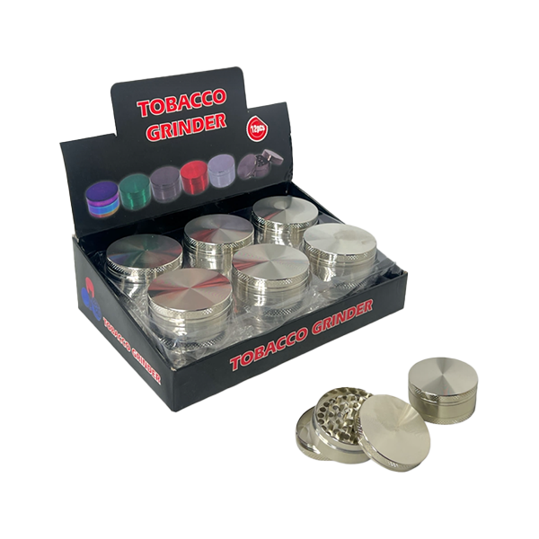 3 Parts Silver Metal Tobacco Grinder | The CBD Hut