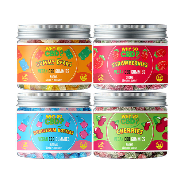 Why So CBD? 500mg Broad Spectrum CBD Small Gummies - 11 Flavours | The CBD Hut