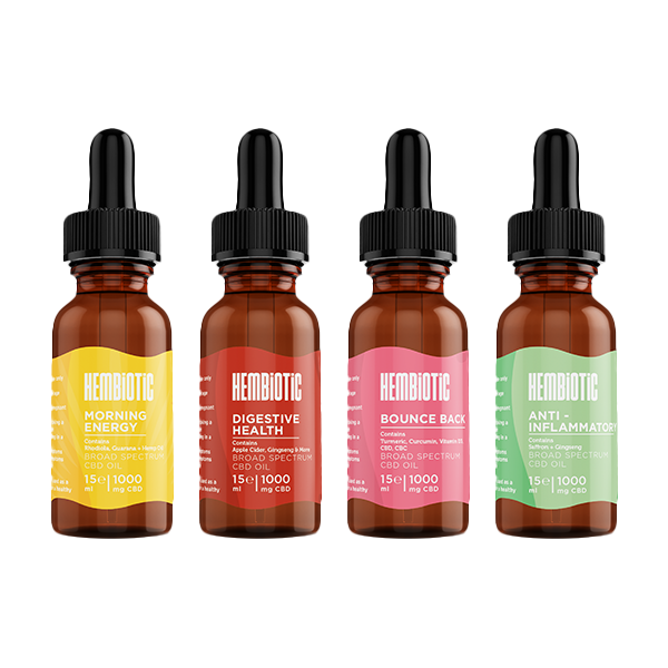Hembiotic 1000mg Broad-Spectrum Functional CBD Oil - 15ml | The CBD Hut