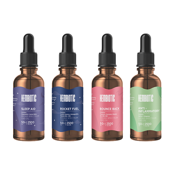 Hembiotic 2500mg Broad-Spectrum Bulk Functional CBD Oil - 50ml | The CBD Hut