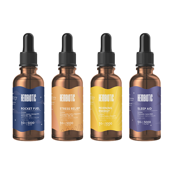 Hembiotic 5000mg Broad-Spectrum Bulk Functional CBD Oil - 50ml | The CBD Hut