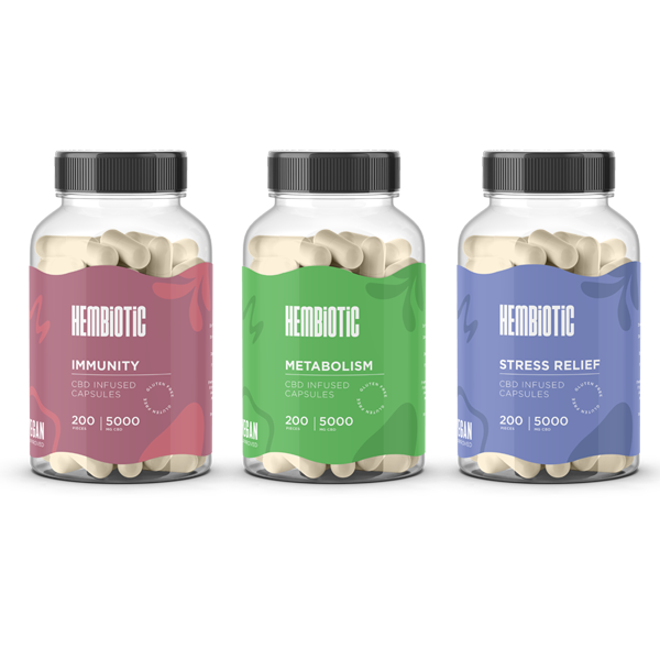 Hembiotic 5000mg Bulk Functional CBD Capsules - 200 Caps | The CBD Hut