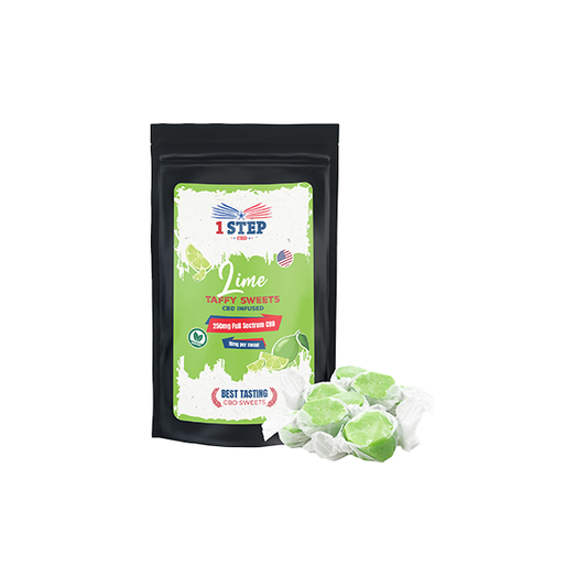 1 Step CBD 250mg Full Spectrum Lime Taffy Grab Bag - 150g | The CBD Hut