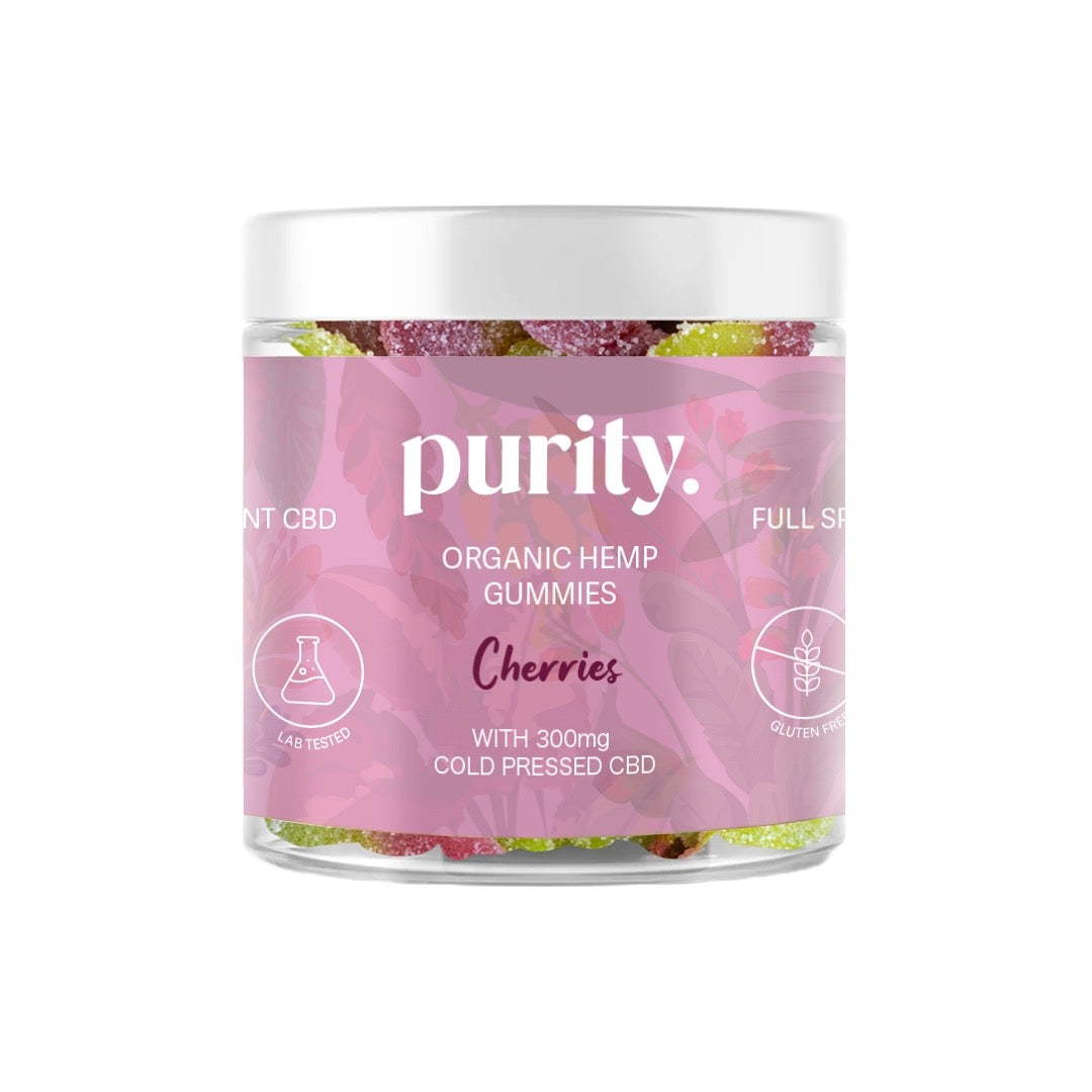 Purity 300mg Full-Spectrum CBD Vegan Gummies - Gummy Cherries | The CBD Hut