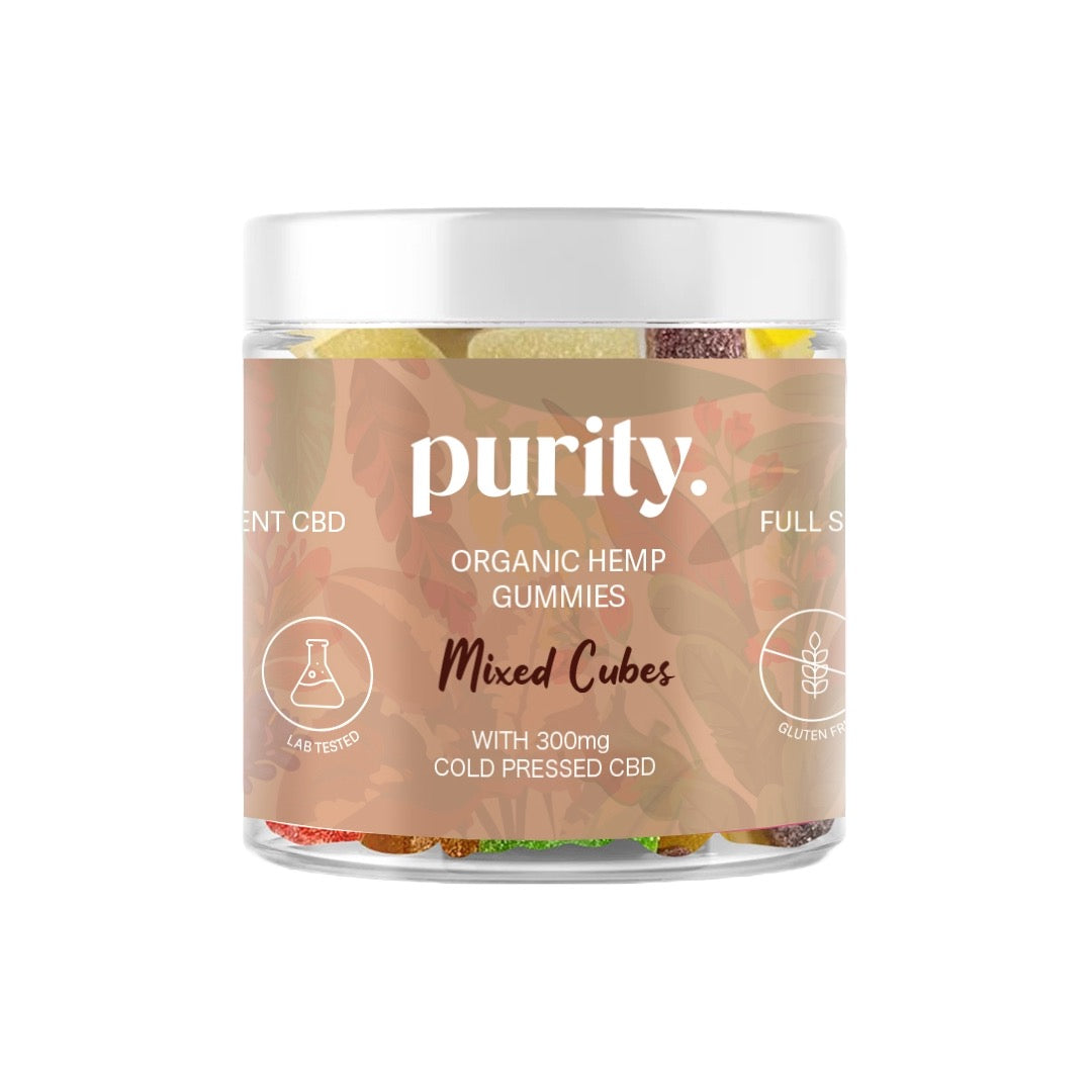 Purity 300mg Full-Spectrum CBD Vegan Gummies - Mixed Cubes | The CBD Hut